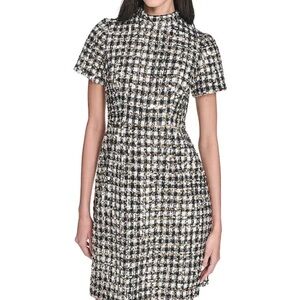 Vince Camuto Monochrome Tweed Mini Dress